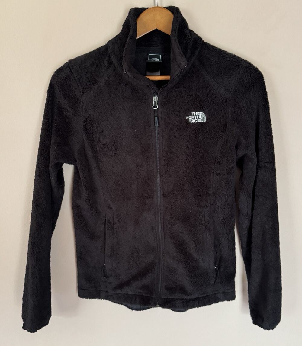 The North Face Osito Fleece Jacket Womens XS Black Full Zip High Pile Soft